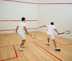 Squashspillere i aksjon